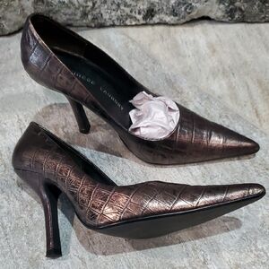 Chinese Laundry Metallic Croc-Embossed Heels